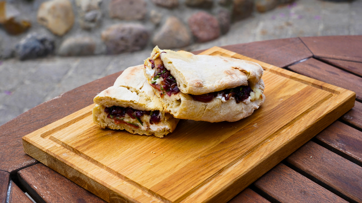 PizzaSandwich with chorizo