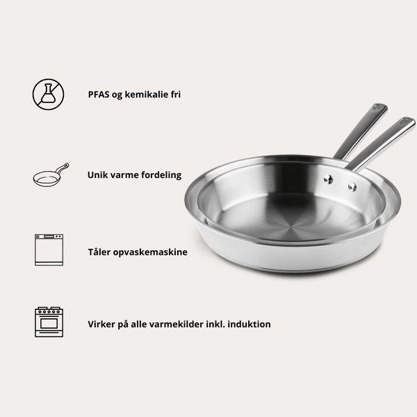 Rustfrit Sæt StegepandeSæt fra Qookware