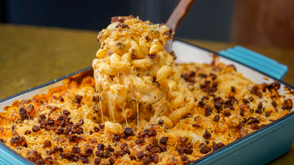 Mac & cheese with crispy bacon