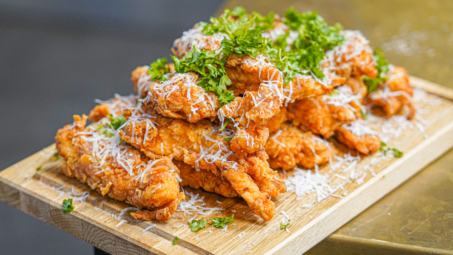 Chicken tenders med parmesan & persille