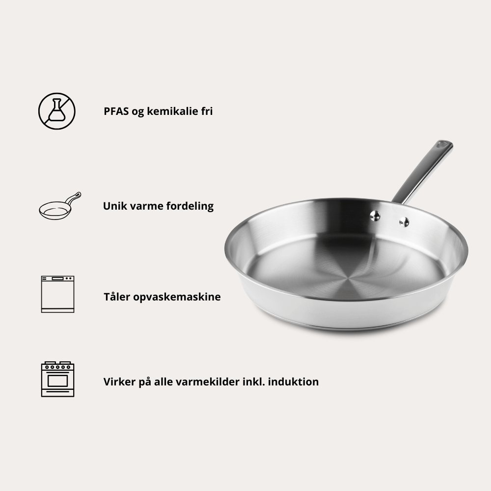 Stegepande Rustfrit Stål 24Cm fra Qookware