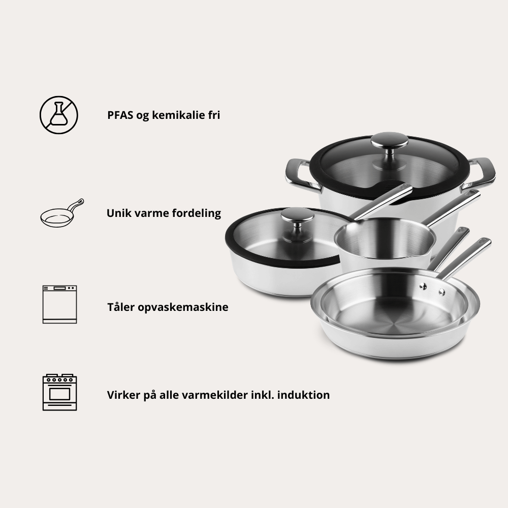 Rustfrit Sæt Complete Set fra Qookware