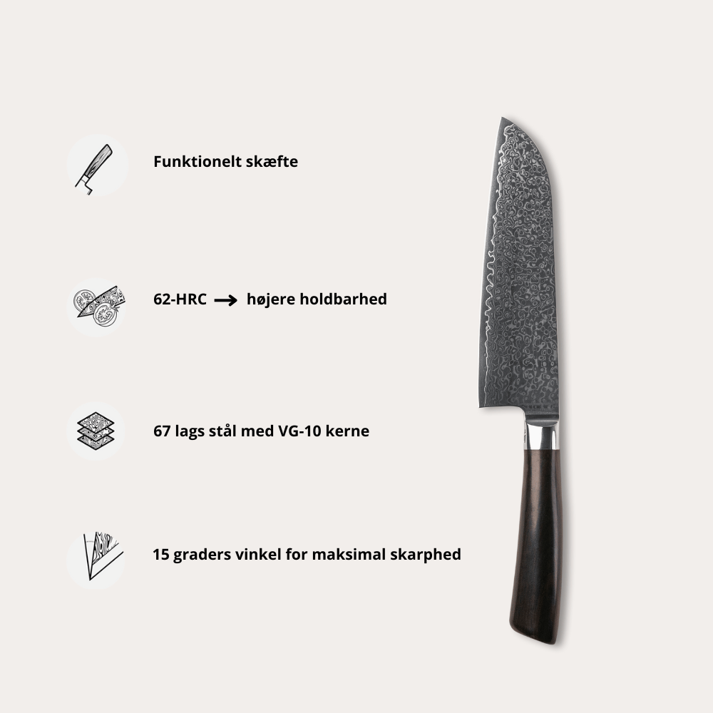 Santoku Kniv Rose fra Qookware