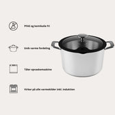 Gryde med låg i rustfrit stål, 6,5 liter, ChefGrade fra Qookware