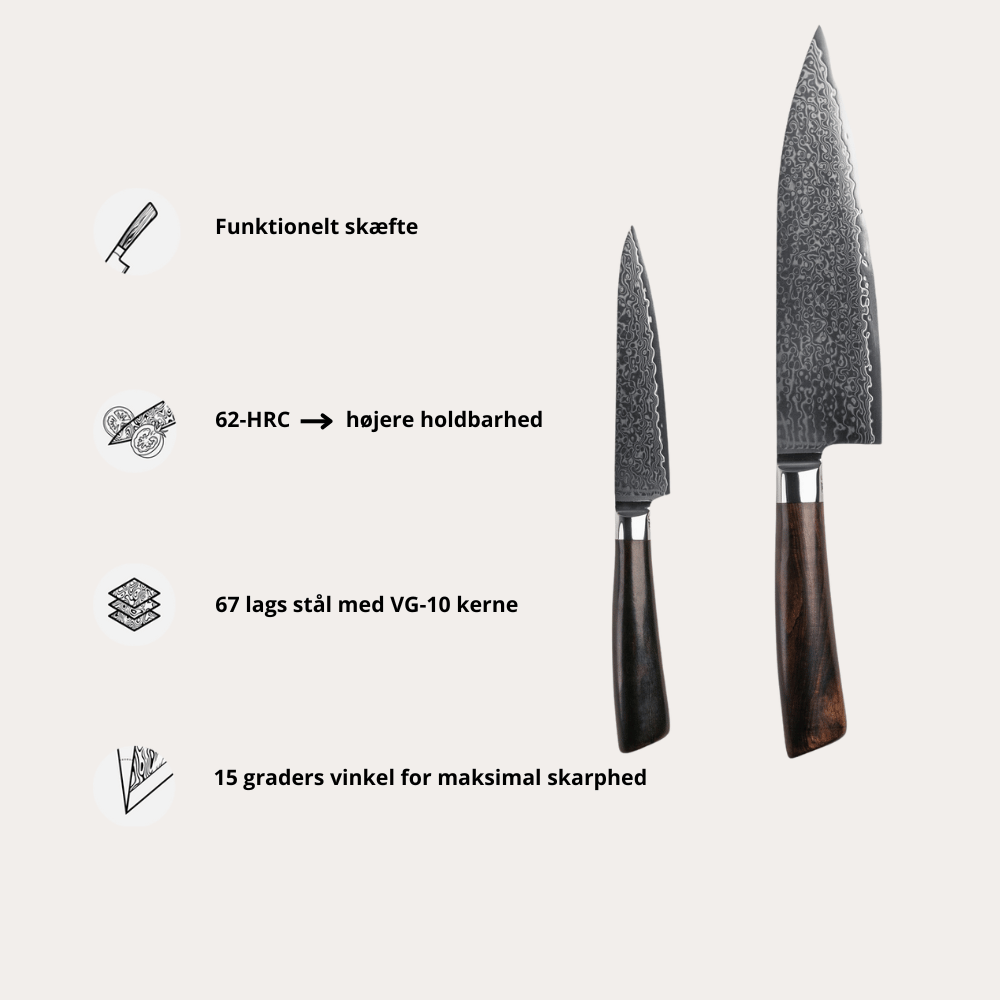 KnivSæt Starter Set Rose 2 Knive fra Qookware