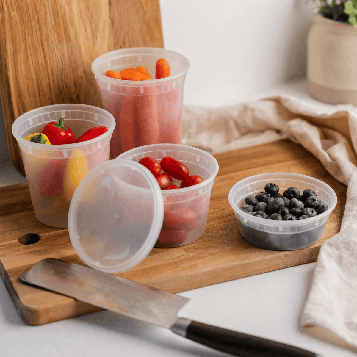 Deli containers – Opbevaringsbøtter med låg (60 stk.)