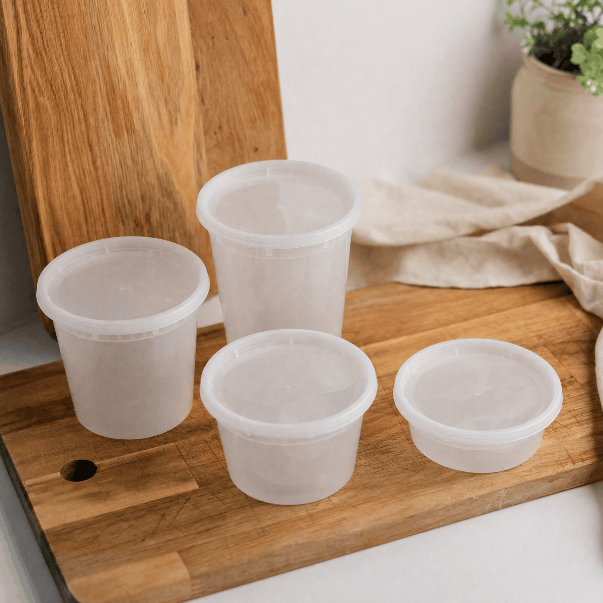 Deli containers – Opbevaringsbøtter med låg (60 stk.)