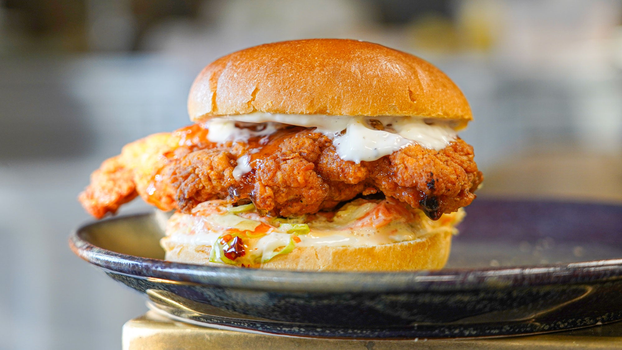 Fried chicken burger anrettet 